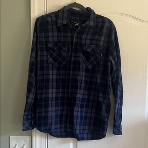 Hurley Dark Blue Checkered Button Down Shirt